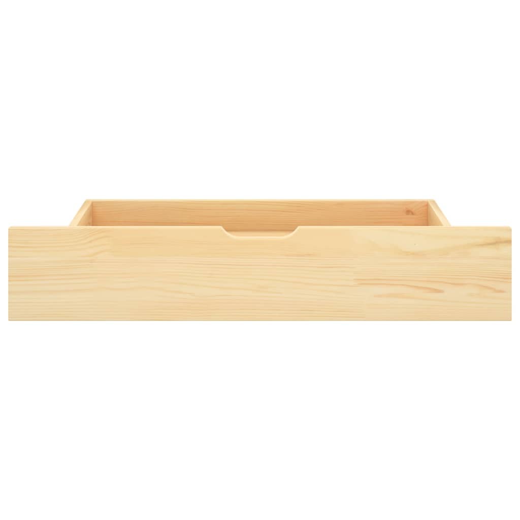 Canopy Bed Frame with 2 Drawers Solid Pine Wood 100x200 cm